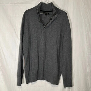 men’s gray Banana Republic Italian yarn merino wool 1/4 zip pullover size large